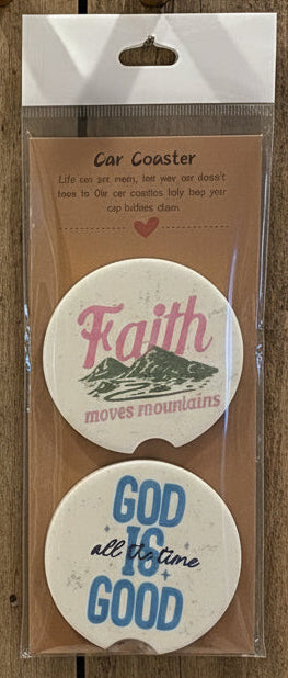 Christian Retro Car Coaster Sets