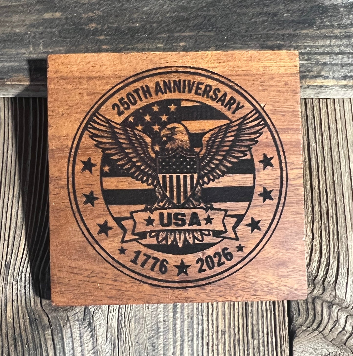 AMERICA 250 - 4” Wooden Coasters