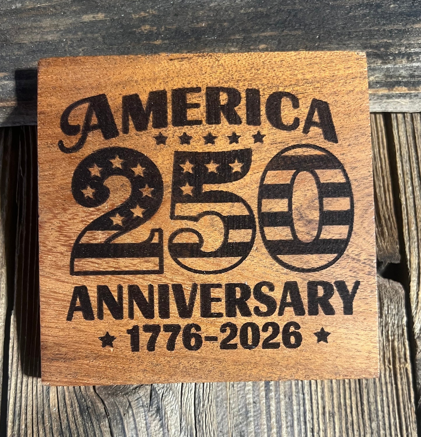 AMERICA 250 - 4” Wooden Coasters
