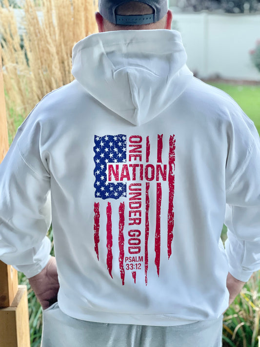 One Nation Under God Hoodie, w/ Free Faith & Freedom Cutting Board. Thru 9/11/26