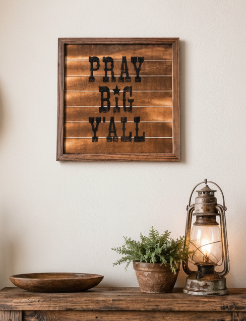 PRAY BIG Y’ALL - Wooden Sign